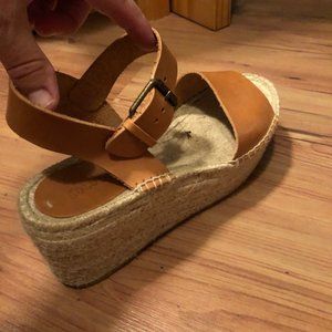 Soludos, sz 8, platform wedge, tan